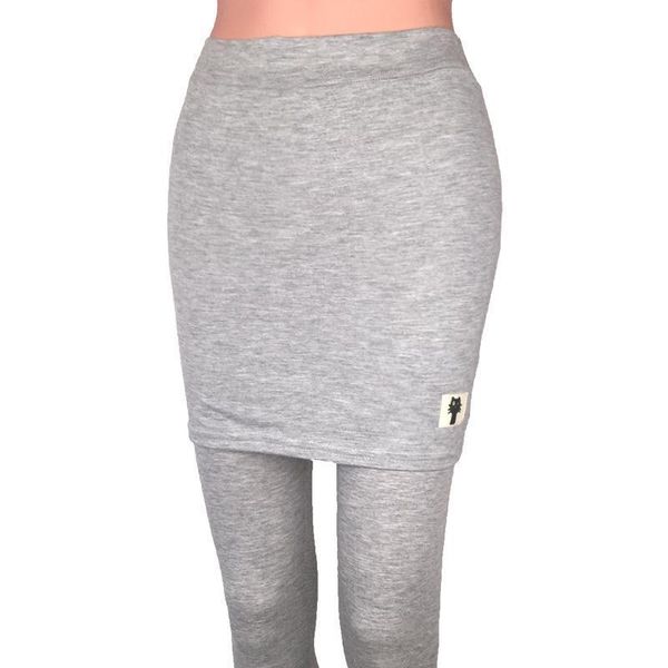 

women's leggings fake two piece package hip skirt women trousers skinny pencil pants fashion all-match lady, Black