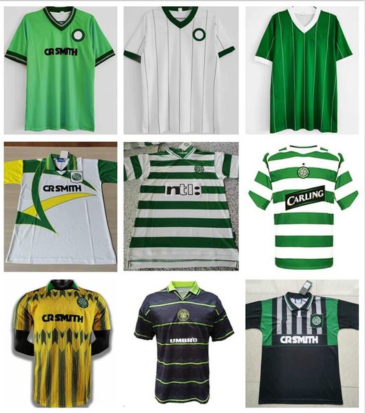 

celtic retro soccer jerseys 1984 1985 1986 84 85 86 maillot de foot vintage mcinally johnston macleod archdeacon aitken domicile vert ext, Black;yellow