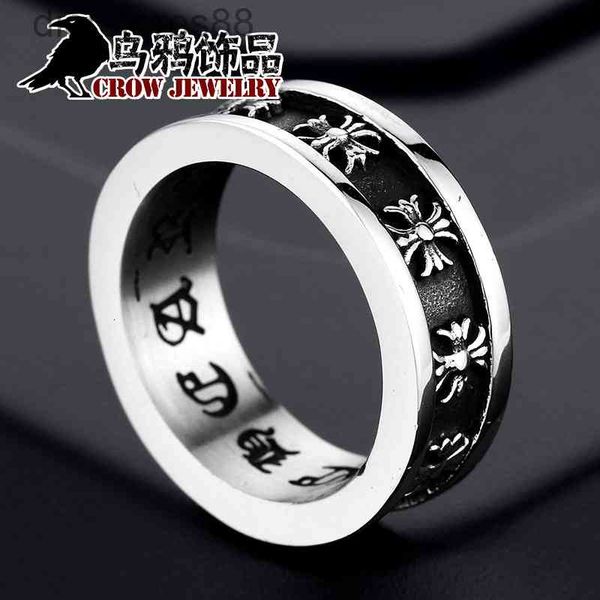 

ring crow cross fashion men's, Silver