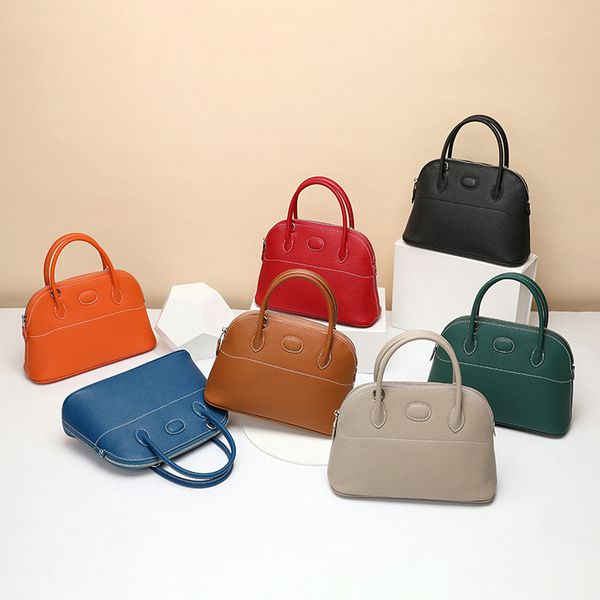 

design hand 2021 new baolai exquisite lychee grain head layer portable one shoulder slanting shell high end leather women's bag lclp