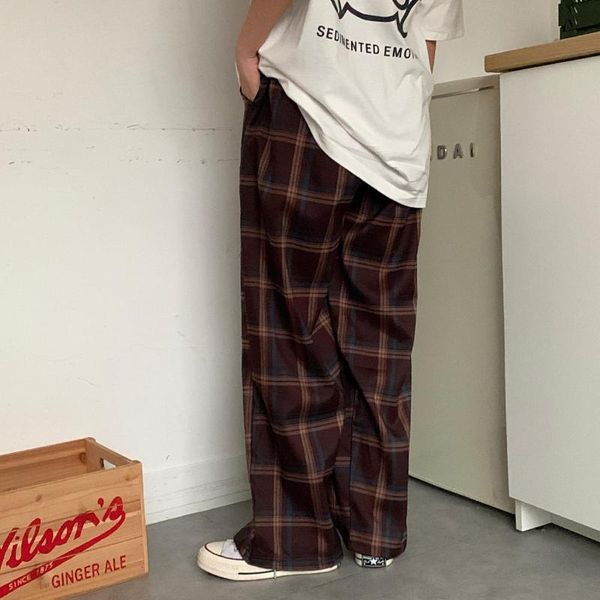 

women's pants & capris lattice y2k breathable chic retro youth streetwear harajuku simple and versatile casual high straight waist, Black;white