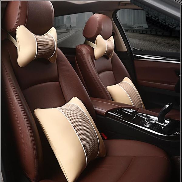 

seat cushions car breathable pillow 3d activated carbon mesh headrest summer neck protection accessories four-piece set