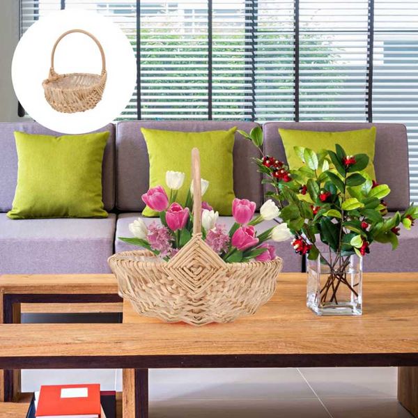 

storage baskets watermelon shape woven flower basket weaving for wedding
