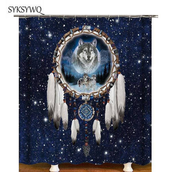 

shower curtains wolf curtain drop waterproof animal bathroom