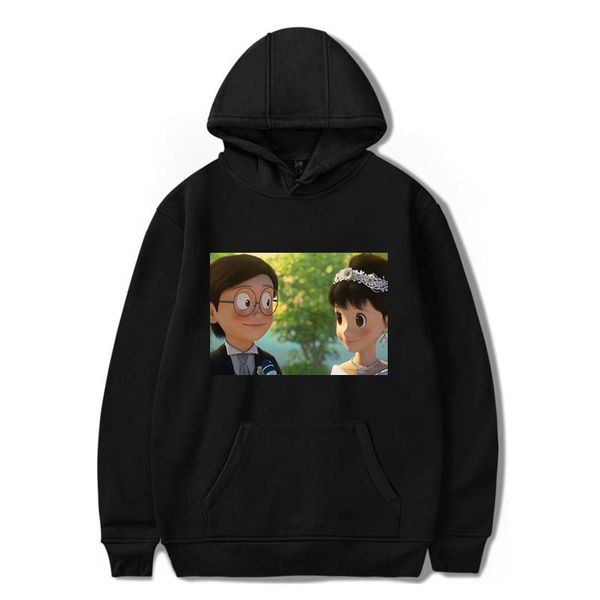 

women's hoodies & sweatshirts doraemon cartoon leisure women hoodie cool winter loose printed swearshirt long-sleeve fashion, Black
