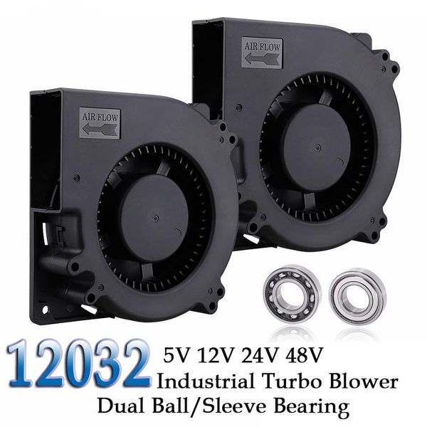 

fans & coolings 1pcs gdstime 5v 12v 24v 48v dc cooling 120mm fan 120x32mm industrial portable blower 12032 12cm radiator turbo