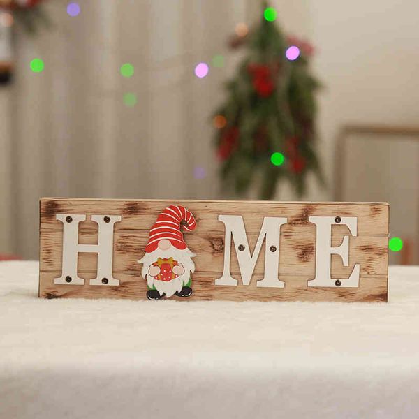 

qiaoding new christmas decoration wooden square with light hanging replaceable accessories door plate