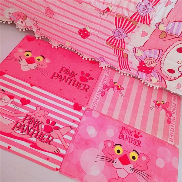 

carpets ivyye 40x60cm pink panther anime rug decoration home soft cartoon bedroom floor mats bath plush rugs doormat
