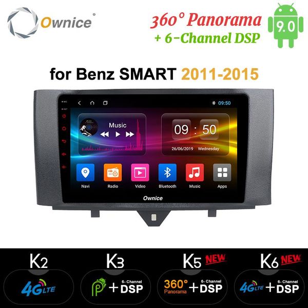 

player ownice k5 k6 octa core android 9.0 360 panorama car dvd gps navi radio for smart 2011 2012 2013 2014 2021 dsp 4g spdif