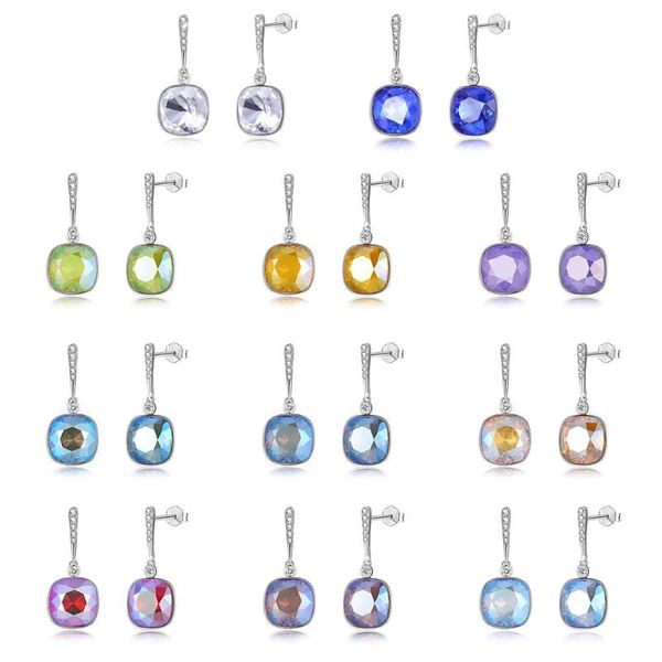 

dangle & chandelier zemior s925 sterling silver elegant earring for women diamond waterdrop austria multicolor crystal drop earrings fine je