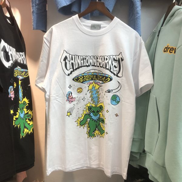 

2021 new 2021ss little bear t shirt women heavy fabric tee alien invasion style men clothing 7kt6, White;black