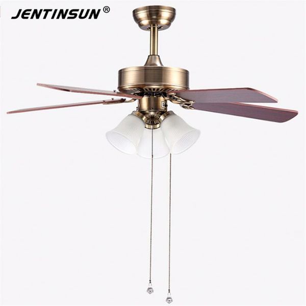 

fashion bronze color wood iron -chinese bronze color modern quiet ceiling fans with 4 e27 lights 107cm shipping without lamps