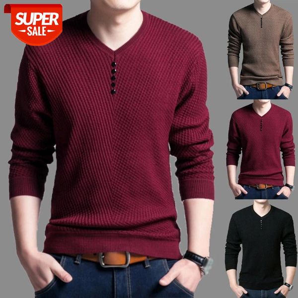 

men clothing new winter men's sweater casual pullover solid color o neck long sleeve jumpers knitted pullover slim base sweater #pg2m, White;black