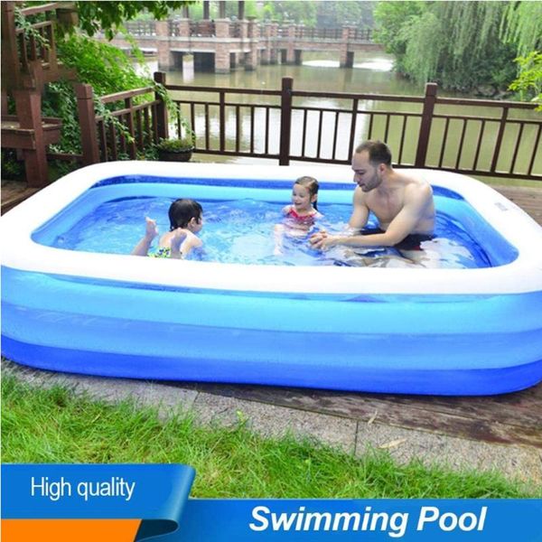 

pool & accessories summer thickened inflatable swimming family kids play pvc bathtub outdoor indoor rectangular water 110/128/155cm