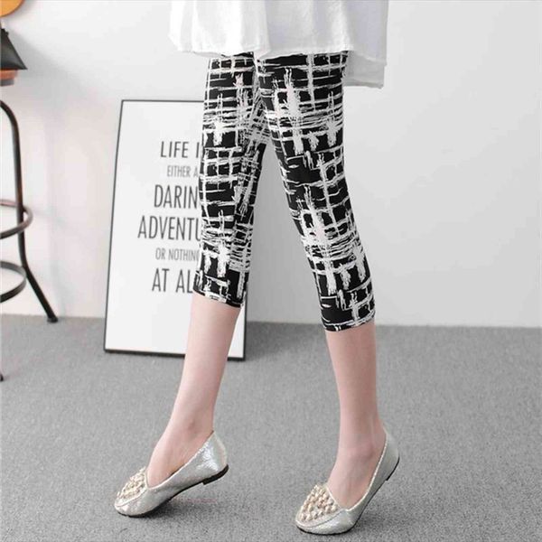 

printing pants womens leggings capris waisted floral ladys fitness seventh elastic slim short, Black