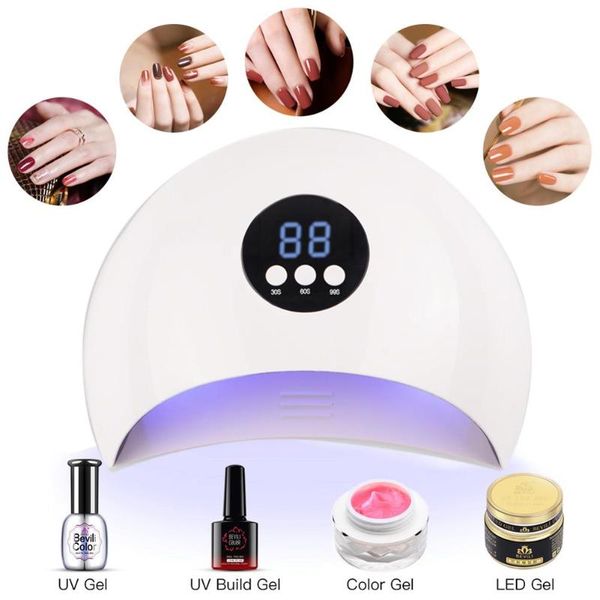 

nail dryers 24w professional led/uv dryer light art home gel polish 30s, 60s, 90s timer foot, hand & c