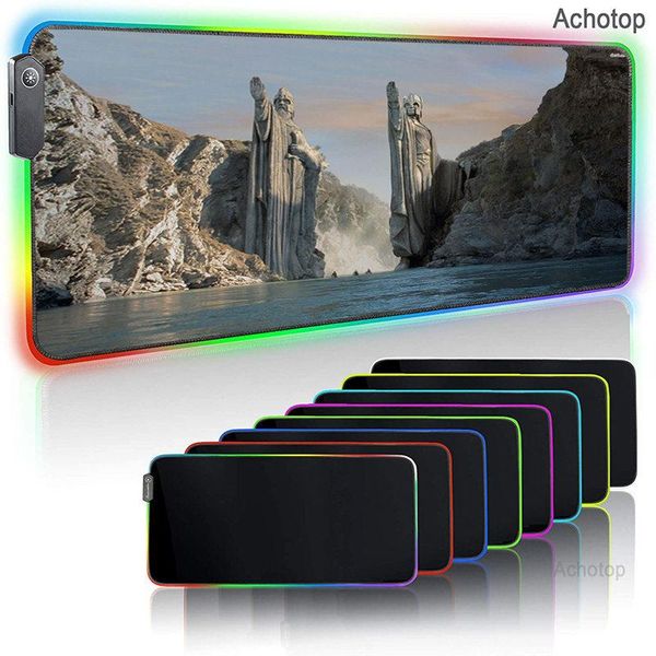 

mouse pads & wrist rests anime rgb gaming pad computer mousepad led large mat gamer xxl carpet mause pc desk play with backlit