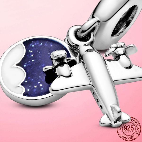 

travel charm 925 sterling silver propeller plane dangle charm fit original pandora bracelet necklace silver 925 jewelry making
