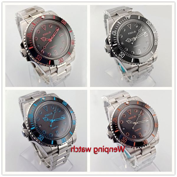 

bliger 40mm protruding glass colorful hands fashion men's watch w2738, Slivery;brown
