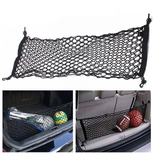 

car organizer rear trunk seat elastic string net mesh storage bag cargo auto pocket cage accessoires