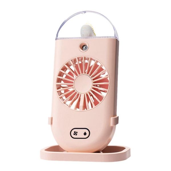 

handheld spray fan, portable rechargeable usb humidifier, small fan,pink