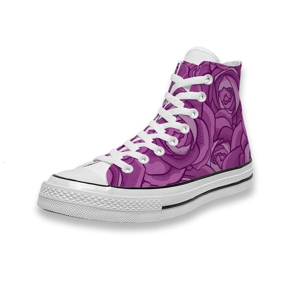 

high custom printed purple rose floral pattern sneakers mens womens running sho skateboard diy trainers canvas casual shoe