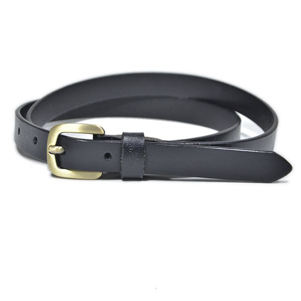 

new korean chaoren women's leather belt with simple pin buckle, Black;brown