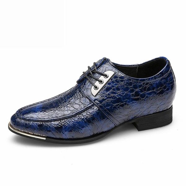 

dress shoes genuine cow leather increase brogue business wedding men casual flats vintage sneaker oxford black blue 2021