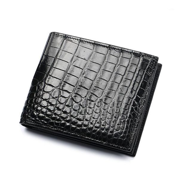 

wallets classical designer exotic genuine crocodile skin alligator leather men's black card holder wallet male large clutch purse1, Red;black