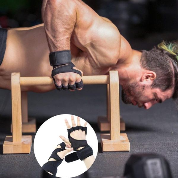

sports gloves running wrist support for gym fitness weight lifting crossfit training guanti silicone pad, Black