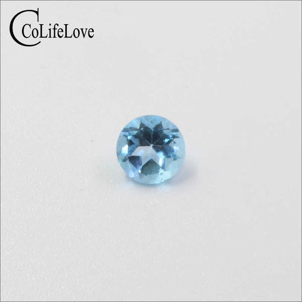 

3 pieces a pack natural z loose genmstone 4 mm round cut light blue z gemstone h1015, Black