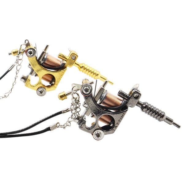 

new mini tattoo machine jewelry pendant tattoo machine necklace with key chains & ring tattoo accessories