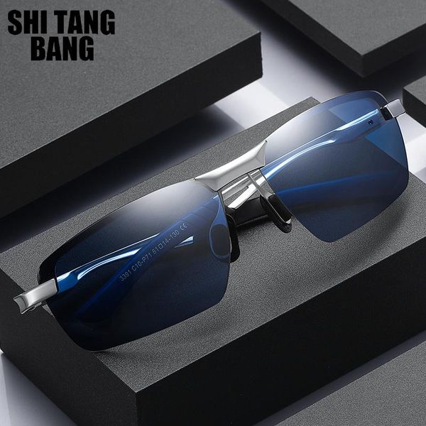 

sunglasses classic half frame polatized for men fashion tr90 square eyeglasses brand designer driving sun glasses uv400, White;black