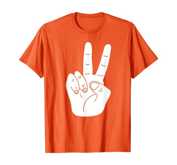 

unity day anti bullying students gift peace sign v hand t-shirt, White;black