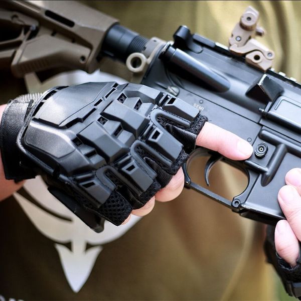 

tactical gloves army military airsoft shooting gloves mens combat paintball training climbing half finger gloves men outdoorg, Blue;gray