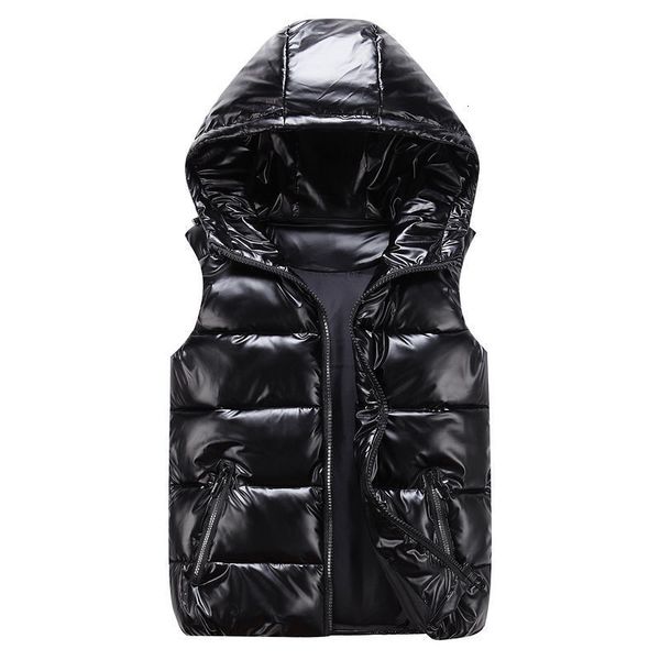 

versatile children's down vest for boys girls in autumn and winter, Black;white