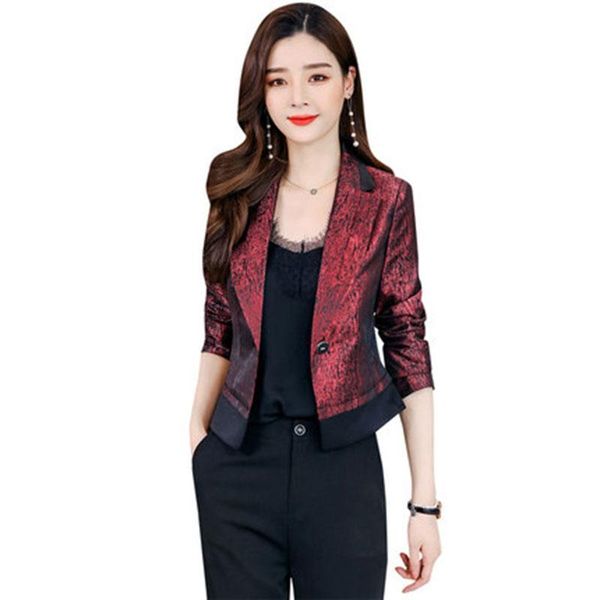

2021 new spring small suit women's korean slim short with all-match women suit small short coat elegant female autumn ok524, White;black