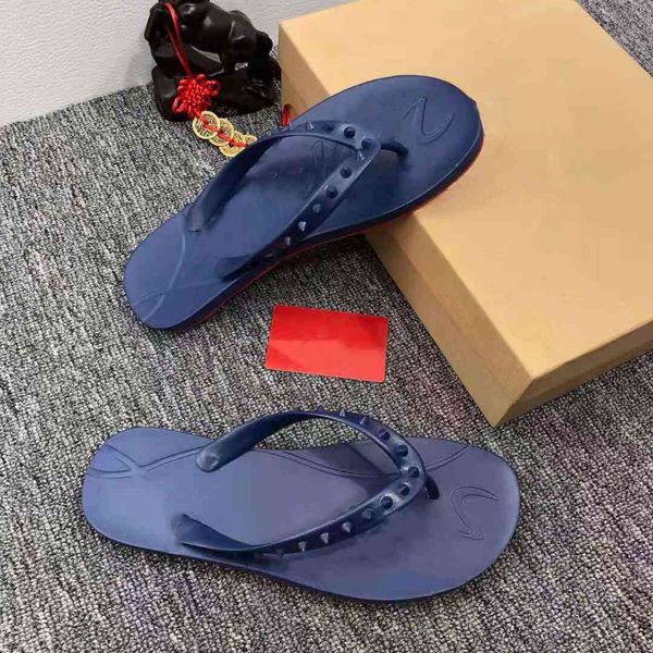 

80% off shoes vallu summer new spiked nail decoration and casual beach vacation flip flops, Black