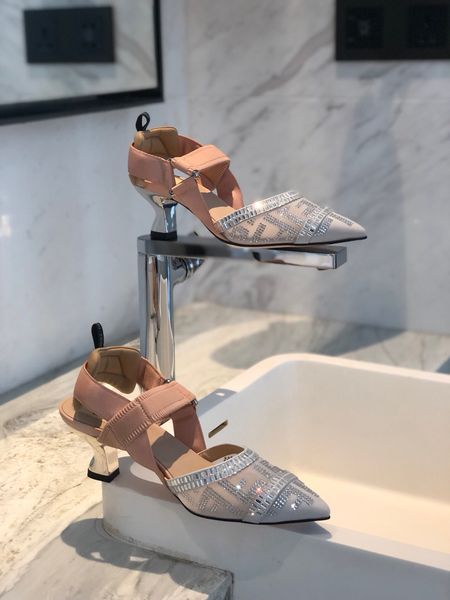 

2021 good quality fashion women luxurys designers shoes design1er sandals womens luxury high heels sandal dress shoess with box size 35-41 -, Black