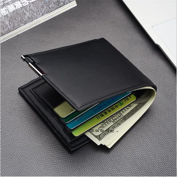

wallets men business leather wallet card holder coin purse luxury holders, Red;black