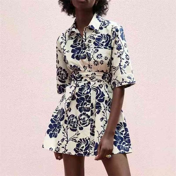 

za dress fashion retro printing slim belt women dress summer casual chic street youth women dress 210730, Black;gray