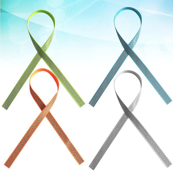 

yujiliu bike lights 4pcs helmet streamer reflective braided decoration ribbon full children tape (orange+