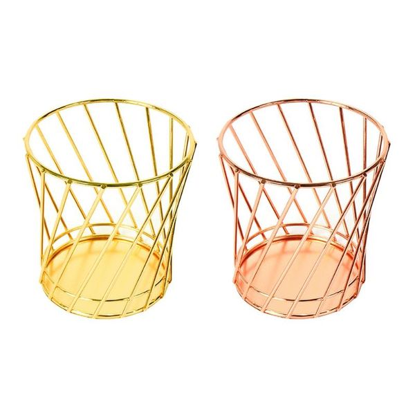 

storage baskets desk special pen holder, rose gold elegant metal wire cup holder makeup brush suitable for deskb