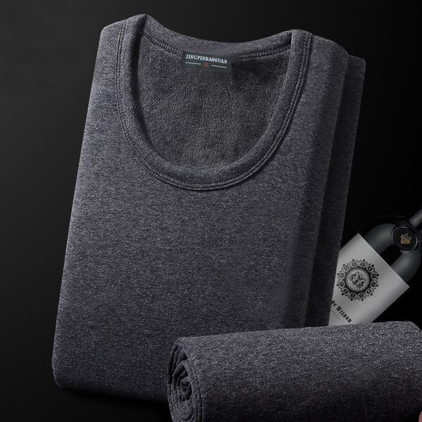 

2021 new thermal underwear for men long johns winter women thermo shirt+pants set warm thick fleece size l-xxxl jujw, Black;white