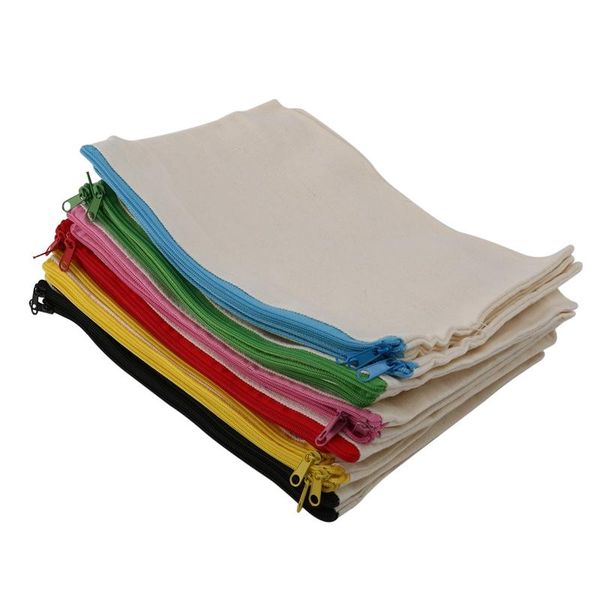 

pencil bags 18pcs canvas makeup bag multipurpose cosmetic travel toiletry pouch pen coin blank diy with zipper for girls