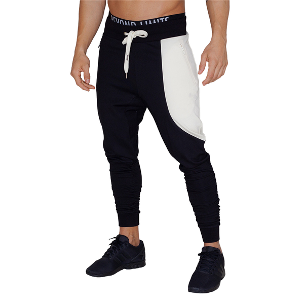 

new men cotton sweatpants fitness joggers 2021 spring male side stripe high street hip long trousers harem pants sweatpant, Black