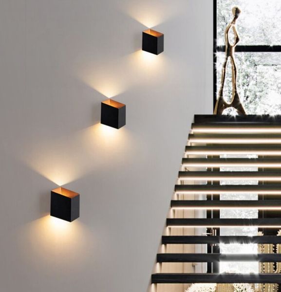 

outdoor wall lamp background 10w 180*180mm waterproof porch lights gold and black lumiere exterieur deco vintage bd1875x