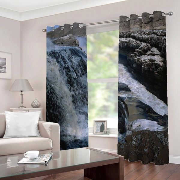 

curtain & drapes waterfall natural landscape creative beautiful po for living room bedroom polyester farbic half-blackout decor