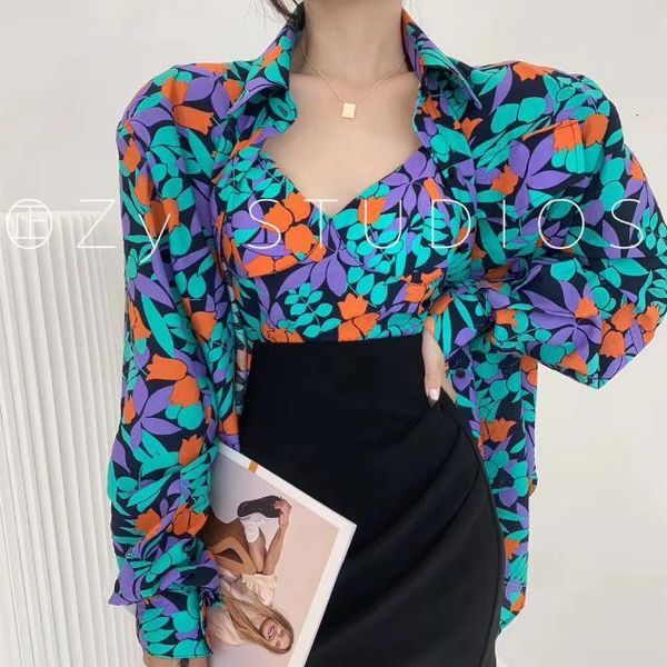 

for girls sweet summer shirt] flowers loosesleeve sheets jacket + nightgown together trip beach korea women's shirt 54xm, Black;gray