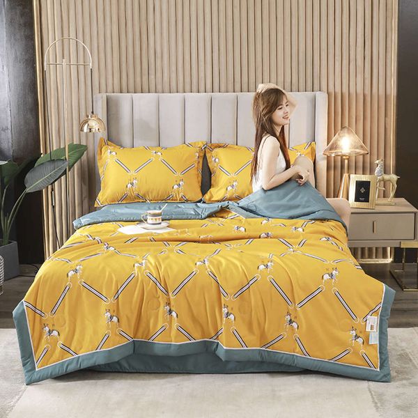

four piece washing tencel soybean summer quilt printing air conditioner